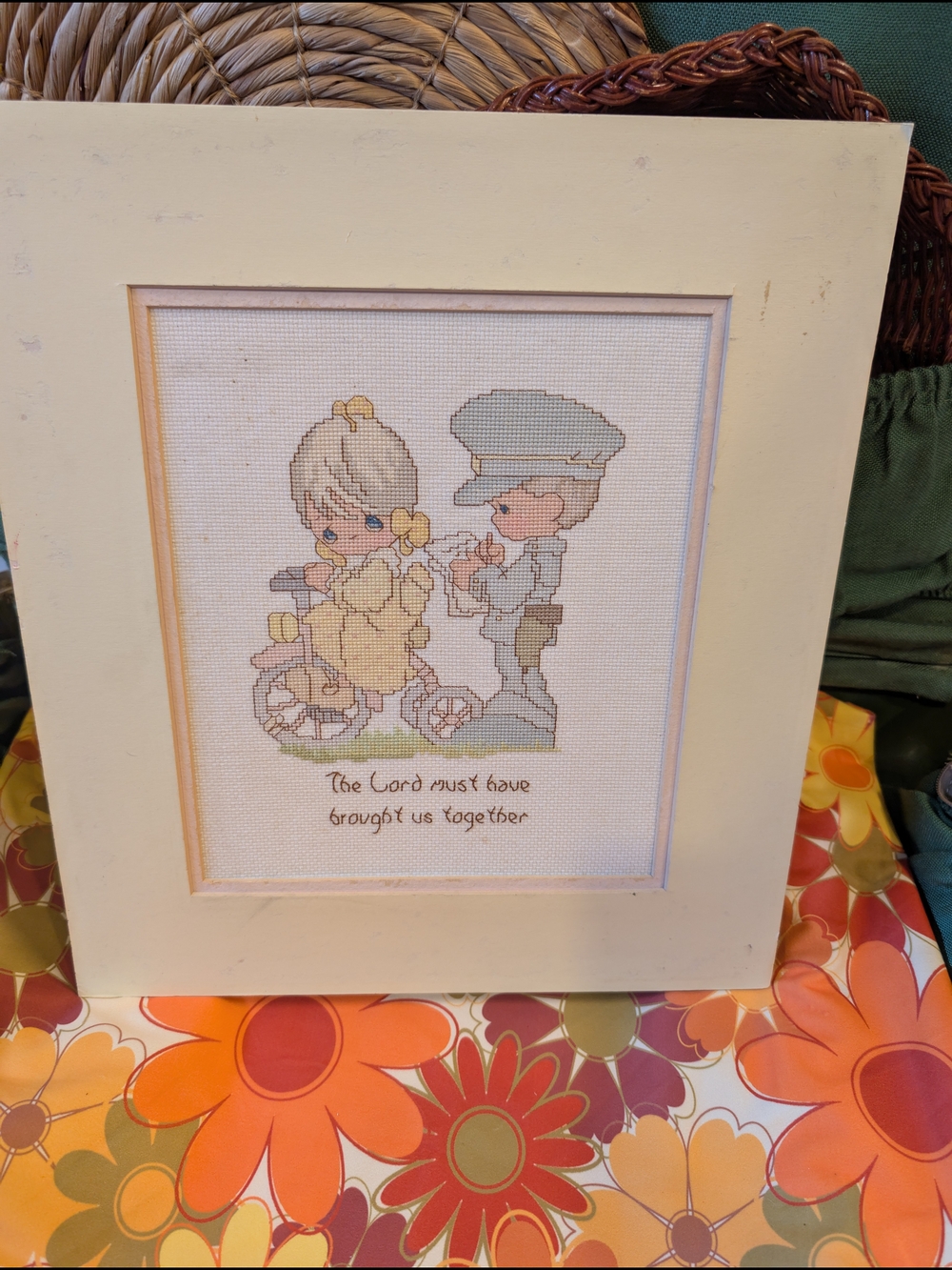 Cross-Stitch Vintage Precious Moments Matted 16*14"